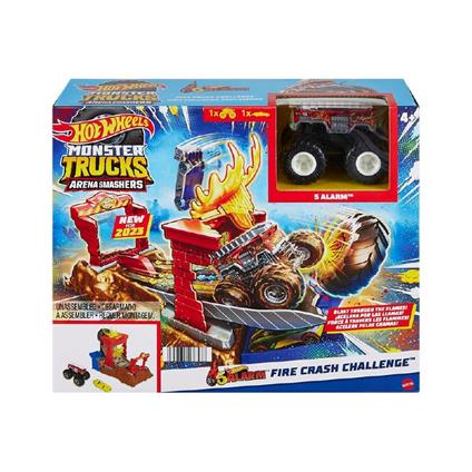 Hot Wheels - Monster Trucks Arena degli Scontri, 5-ALARM SMASH PLAYSET con Veicolo incluso