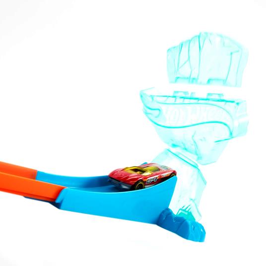 Hot Wheels - Track Builder Set da costruzione con pezzi di pista, include 1 macchinina e accessori in un box impilabile - 5
