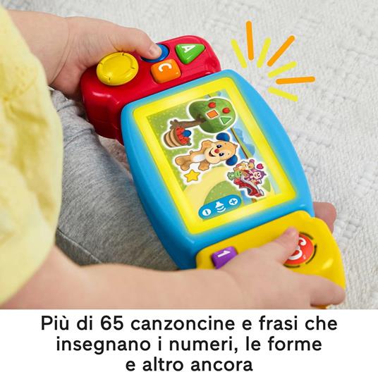 Fisher-price  console gira e impara, videogioco finto per bambini ai primi passi, con luci, suoni e canzoni educative - 3