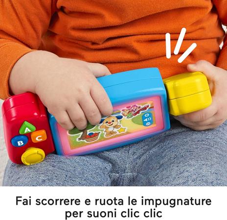Fisher-price  console gira e impara, videogioco finto per bambini ai primi passi, con luci, suoni e canzoni educative - 4