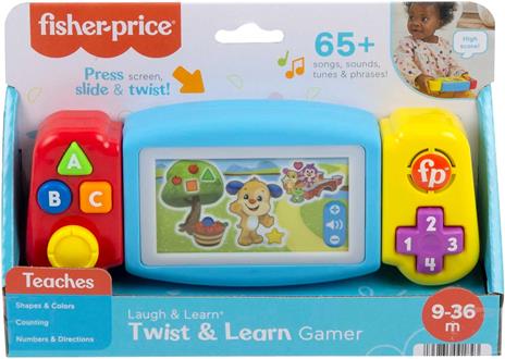 Fisher-price  console gira e impara, videogioco finto per bambini ai primi passi, con luci, suoni e canzoni educative - 6