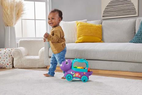 Fisher-price dino impara e cammina, ?dinosauro giocattolo educativo con cordino per trainarlo - 2