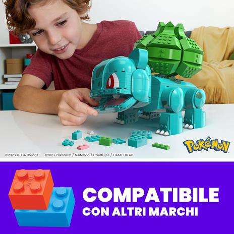 Pokémon Mega Construx Construction Set Jumbo Bulbasaur 17 Cm Mattel - 3