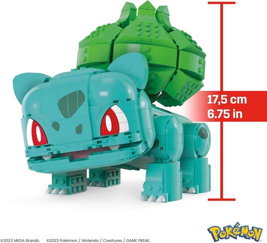 Pokémon Mega Construx Construction Set Jumbo Bulbasaur 17 Cm Mattel - 5