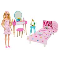 ?Barbie Movie - Playset della camera da letto di Barbie include una bambola Barbie, un letto, una specchiera, un gattino