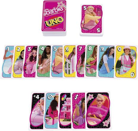Uno barbie the movie – gioco di carte uno ispirato al film di barbie, per serate di gioco in famiglia e feste tra amici - 3