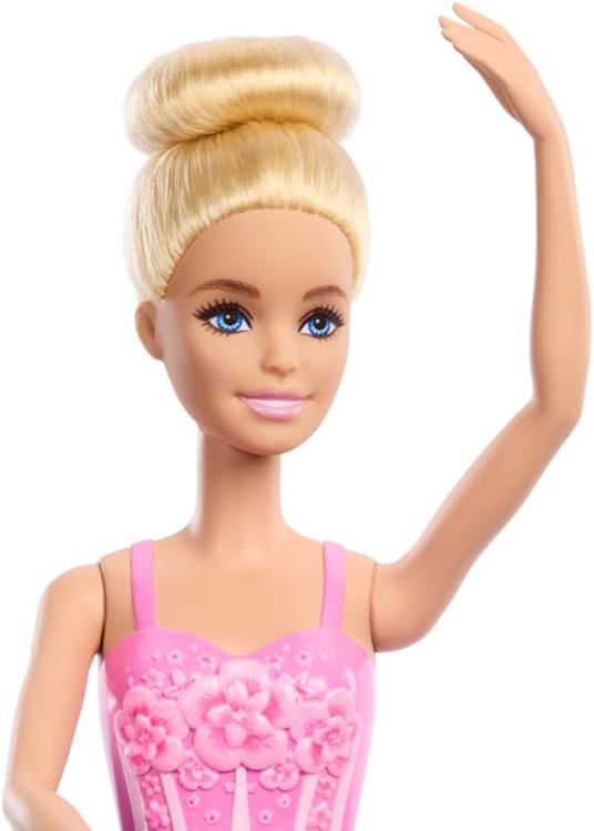 Barbie - Ballerina, Bambola bionda con Corpetto Decorato a Fiori e tutù Viola Rimovibile - 2