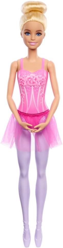 Barbie - Ballerina, Bambola bionda con Corpetto Decorato a Fiori e tutù Viola Rimovibile - 5
