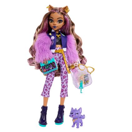 Monster High Clawdeen Wolf, Bambola Alla Moda Con Cucciolo Crescent E Accessori