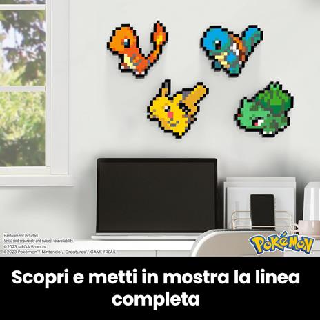 Mega Pokémon Showcase - Pikachu, Set in Stile retrò pixelato da Costruire con 400 Pezzi - 4