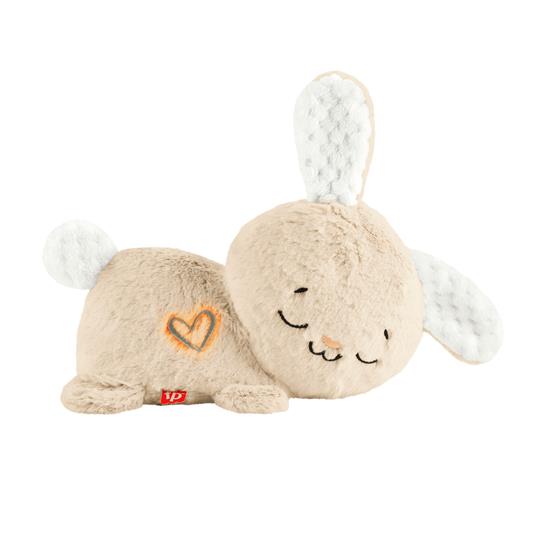 Coniglietto Coccole & Relax, morbido peluche sensoriale con luci, musica e movimento, suoni calmanti e confortanti per il neonato, giocattolo per bambini,Fisher Price,Eta 0+