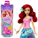 Disney Princess - Ariel Spin & Reveal, set con bambola e 11 sorprese da scoprire, 5 accessori e 5 adesivi inclusi, look ispirato al film Disney,Mattel,Eta 3+