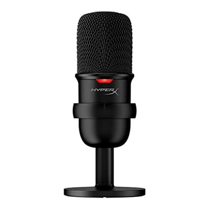 HyperX SoloCast – Microfono USB a condensatore, Sensore Tap-to-Mute, Pattern Polare cardioide, per Gaming, Streaming, Podcast, Twitch, Youtube, Discord, Compatibile con PC/PS5/PS4/Mac, Nero