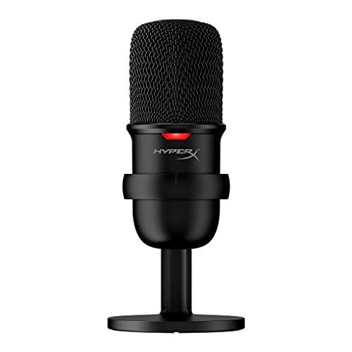 HyperX SoloCast – Microfono USB a condensatore, Sensore Tap-to-Mute, Pattern Polare cardioide, per Gaming, Streaming, Podcast, Twitch, Youtube, Discord, Compatibile con PC/PS5/PS4/Mac, Nero