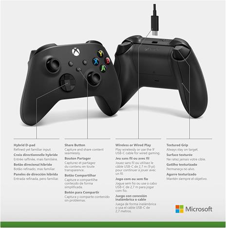 Microsoft XBOX Controller Wireless + USB Cable Windows 10 V2 - 5