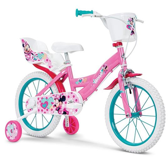 Bicicletta Per Bambini 16" Disney Minnie Con 2 Freni E Cestino  120165110