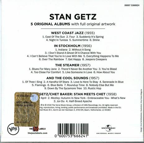 5 Original Albums - CD Audio di Stan Getz - 2