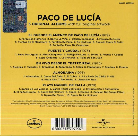 5 Original Albums (Box Set) - CD Audio di Paco De Lucia - 2