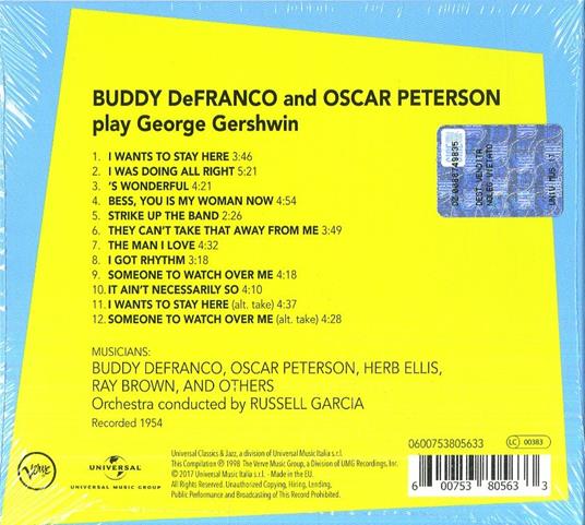 Play George Gershwin - CD Audio di Oscar Peterson,Buddy De Franco - 2