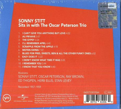 Sits in with the Oscar Peterson Trio - CD Audio di Sonny Stitt - 2