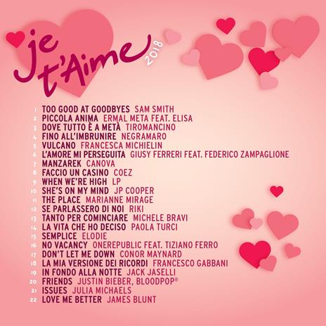 Je t'aime 2018 - CD Audio - 2