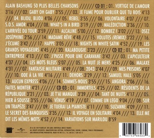 50 Plus Belles Chansons - CD Audio di Alain Bashung - 2