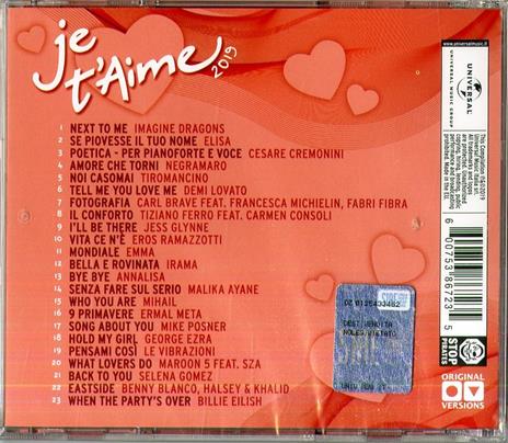 Je t'aime 2019 - CD Audio - 2