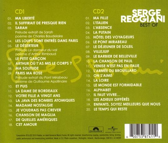 Best of - CD Audio di Serge Reggiani - 2