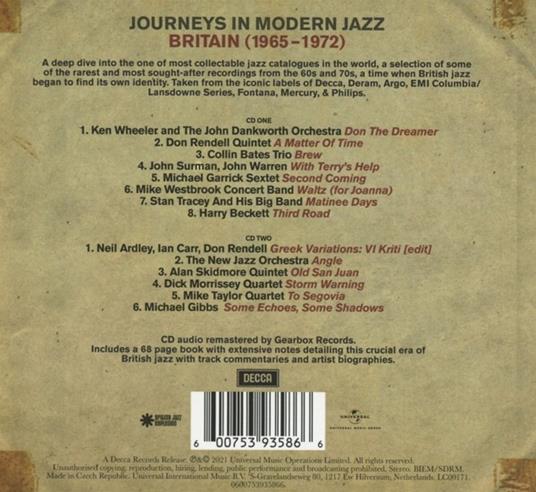 Journeys In Modern Jazz. Britain - CD Audio