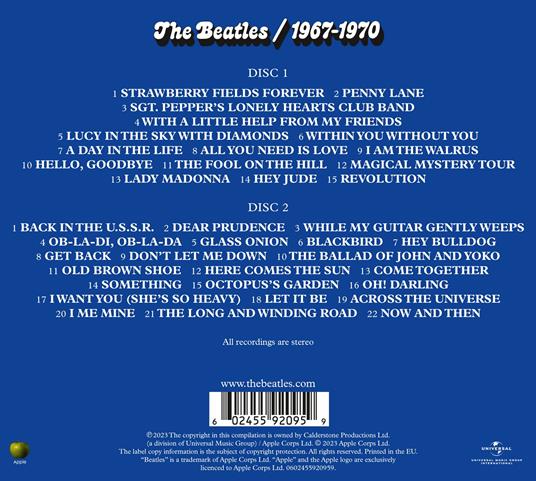 The Beatles 1967–1970 (2023 Edition - The Blue Album 2 CD Digipack with booklet) - CD Audio di Beatles - 3