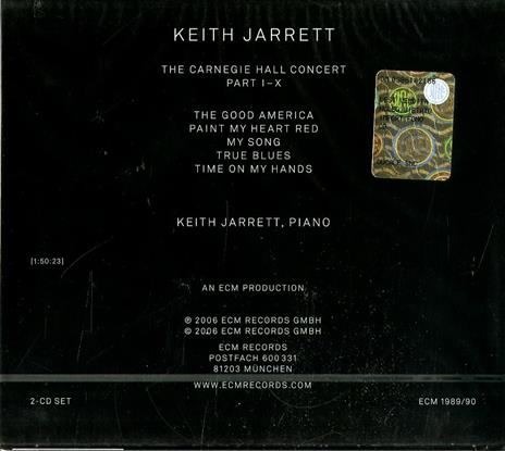 The Carnegie Hall Concert - CD Audio di Keith Jarrett - 2