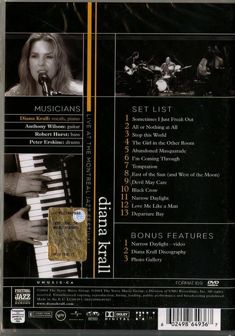 Diana Krall. Live In Montreal (DVD) - DVD di Diana Krall - 2