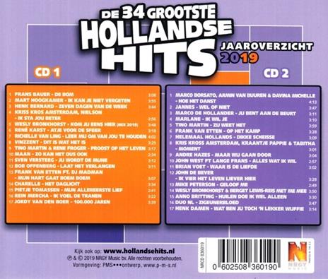 Hollandse Hits Jaaroverzicht 2019 - CD Audio - 2