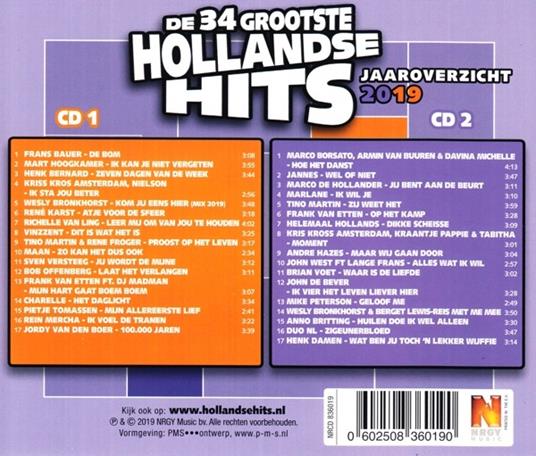 Hollandse Hits Jaaroverzicht 2019 - CD Audio - 2