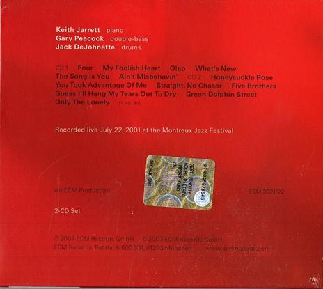 My Foolish Heart. Live at Montreux 2001 - CD Audio di Keith Jarrett,Gary Peacock,Jack DeJohnette - 2