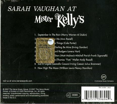 Live at Mr. Kelly's - CD Audio di Sarah Vaughan - 2