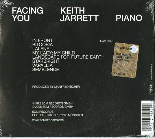 Facing You (Touchstones) - CD Audio di Keith Jarrett - 2