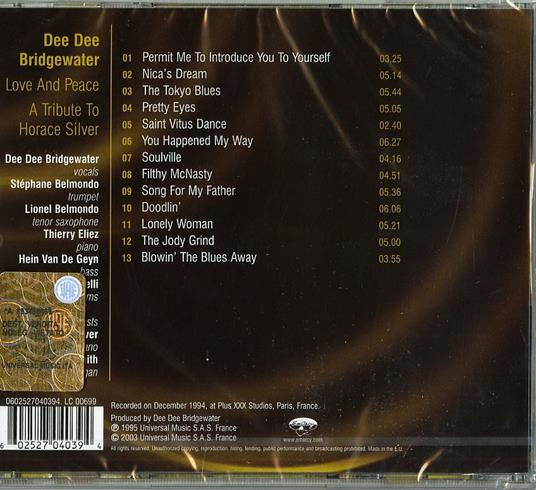 Love and Peace - CD Audio di Dee Dee Bridgewater - 2