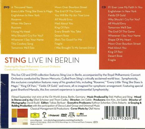 Live in Berlin - CD Audio + DVD di Sting,Royal Philharmonic Orchestra,Steven Mercurio - 2