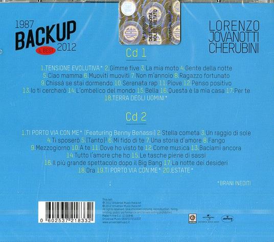 Backup 1987-2012. Il Best - CD Audio di Jovanotti - 2