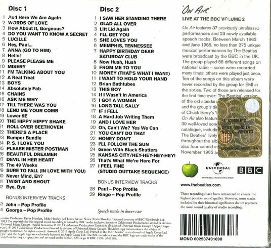 On Air. Live at the BBC vol.2 - CD Audio di Beatles - 2