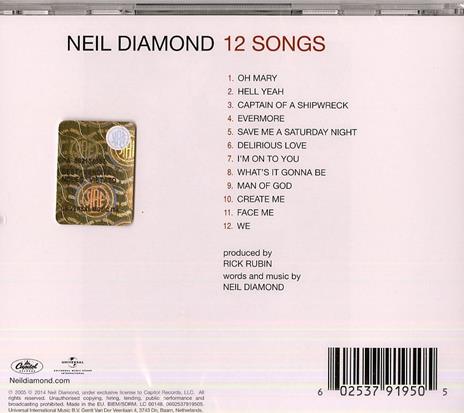 12 Songs - CD Audio di Neil Diamond - 2