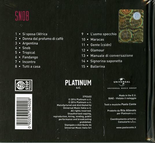 Snob - CD Audio di Paolo Conte - 2