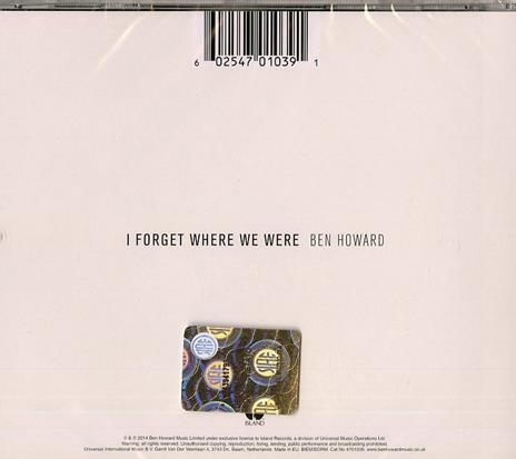 I Forget Where We Were - CD Audio di Ben Howard - 2