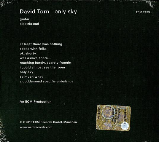 Only Sky - CD Audio di David Torn - 2