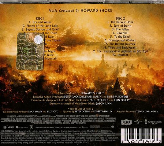 Lo Hobbit. La Battaglia Delle Cinque Armate (The Hobbit. The Battle of the Five Armies) (Colonna sonora) - CD Audio di Howard Shore - 2