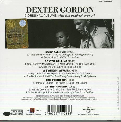 5 Original Albums - CD Audio di Dexter Gordon - 2