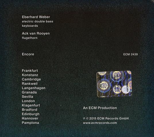 Encore - CD Audio di Eberhard Weber - 2