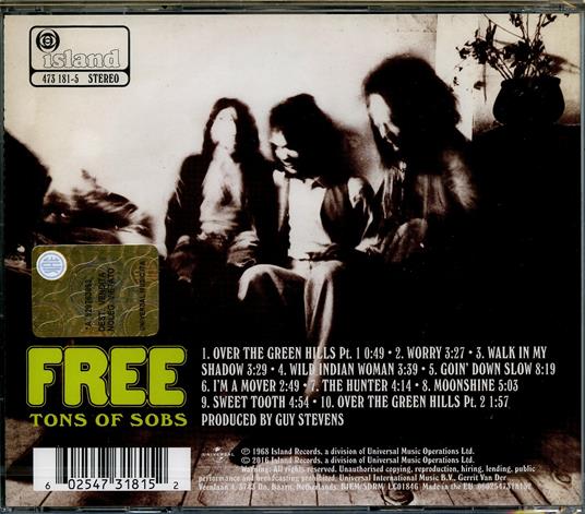 Tons of Sobs - CD Audio di Free - 2