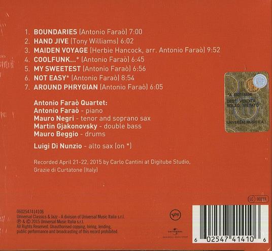 Boundaries - CD Audio di Antonio Faraò - 2